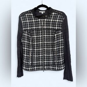 Alberto Makali Black and White Patterned Blazer